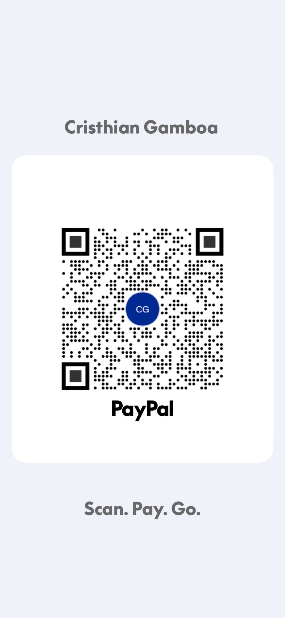 PayPal QR code for Cristhian Gamboa